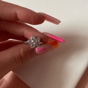 Soft hand made diamond sterling silver ring